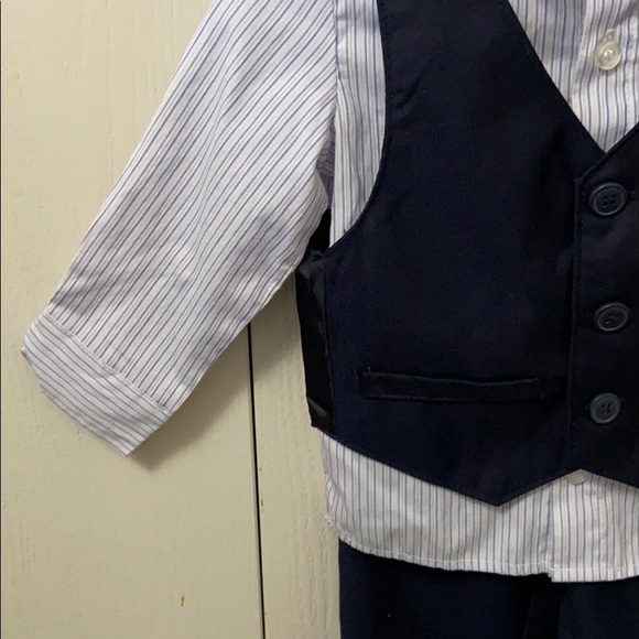 Newberry Infant Navy and White 3 Piece Suit - Picture 3 of 7